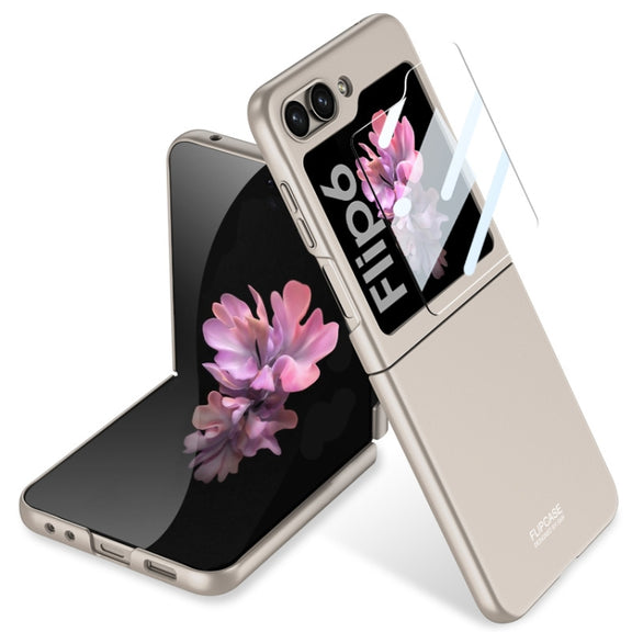 For Samsung Galaxy Z Flip6 GKK Ultra-thin Full Coverage Phone Case with Tempered Film(Titanium Gray)