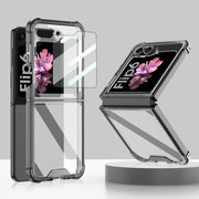For Samsung Galaxy Z Flip6 GKK Airbag Full Coverage Phone Case with Tempered Film(Black)