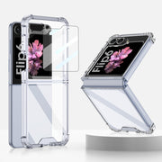For Samsung Galaxy Z Flip6 GKK Airbag Full Coverage Phone Case with Tempered Film(Transparent)