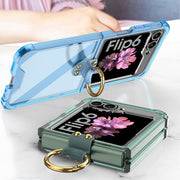 For Samsung Galaxy Z Flip6 GKK Airbag Ring Full Coverage Phone Case with Tempered Film(Green)