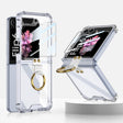 For Samsung Galaxy Z Flip6 GKK Airbag Ring Full Coverage Phone Case with Tempered Film(Transparent) - Galaxy Z Flip6 5G Cases by GKK | Online Shopping South Africa | PMC Jewellery | Buy Now Pay Later Mobicred