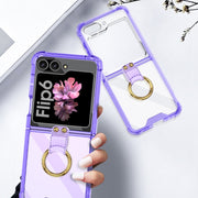 For Samsung Galaxy Z Flip6 / Flip7 FE GKK Airbag Ring Full Coverage Phone Case(Purple)
