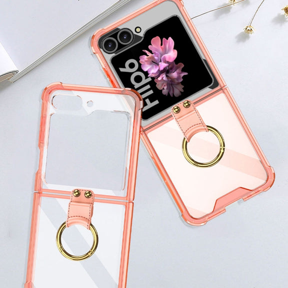 For Samsung Galaxy Z Flip6 / Flip7 FE GKK Airbag Ring Full Coverage Phone Case(Orange)