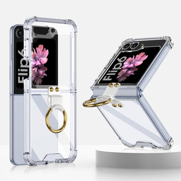 For Samsung Galaxy Z Flip6 / Flip7 FE GKK Airbag Ring Full Coverage Phone Case(Transparent)