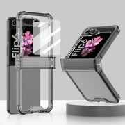 For Samsung Galaxy Z Flip6 / Flip7 FE GKK Airbag Hinge Full Coverage Phone Case with Tempered Film(Black)