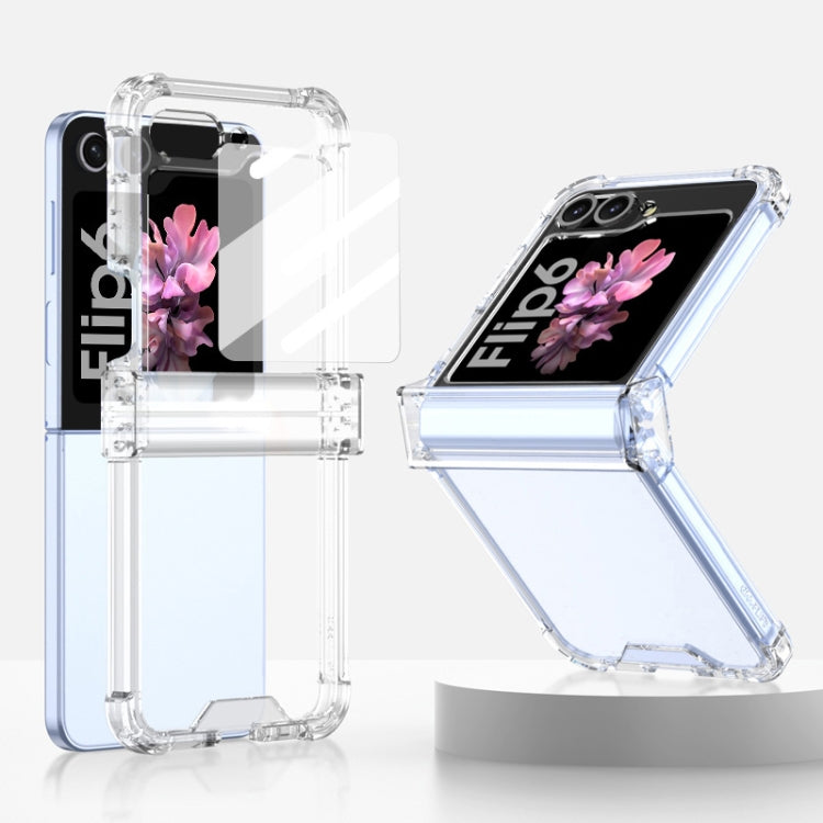 For Samsung Galaxy Z Flip6 / Flip7 FE GKK Airbag Hinge Full Coverage Phone Case with Tempered Film(Transparent)
