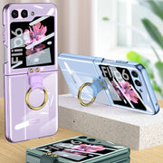 For Samsung Galaxy Z Flip6 GKK Integrated Electroplating Phone Case with Ring(Black)