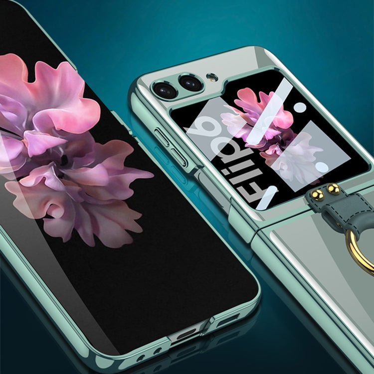 For Samsung Galaxy Z Flip6 GKK Integrated Electroplating Phone Case with Ring(Black)