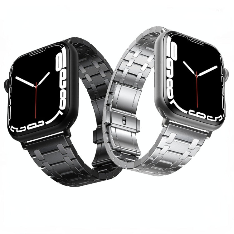 For Apple Watch SE 2023 44mm Modified Oak AP Titanium Alloy Watch Band(Black)