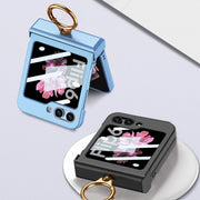 For Samsung Galaxy Z Flip6 GKK Integrated Ultra-thin Hinge Full Coverage Phone Case with Ring(Dream Mirror Purple)