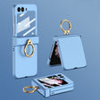 For Samsung Galaxy Z Flip6 / Flip7 FE GKK Integrated Ultra-thin Hinge Full Coverage Phone Case with Ring(Blue) - free shipping - PMC Jewellery - Order now!
