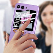 For Samsung Galaxy Z Flip6 / Flip7 FE GKK Integrated Ultra-thin PC Full Coverage Phone Case with Ring Holder(Silver)