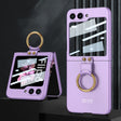 For Samsung Galaxy Z Flip6 / Flip7 FE GKK Integrated Ultra-thin PC Full Coverage Phone Case with Ring Holder(Dream Mirror Purple) - free shipping - PMC Jewellery - Order now!