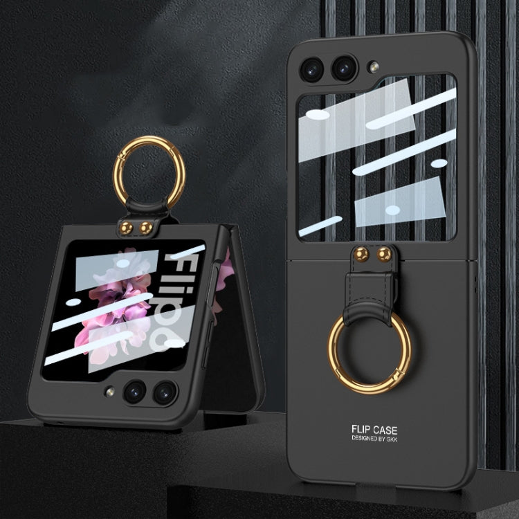 For Samsung Galaxy Z Flip6 / Flip7 FE GKK Integrated Ultra-thin PC Full Coverage Phone Case with Ring Holder(Black)