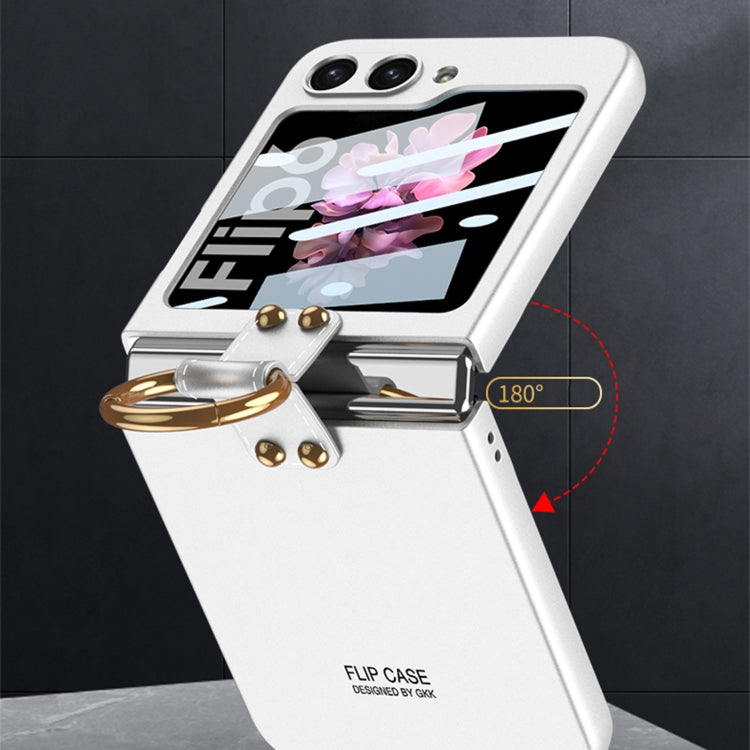 For Samsung Galaxy Z Flip6 / Flip7 FE GKK Integrated Ultra-thin PC Full Coverage Phone Case with Ring Holder(Titanium Gray)