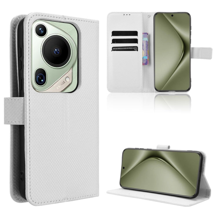 For Huawei Pura 70 Pro / 70 Pro+ Diamond Texture Leather Phone Case(White)