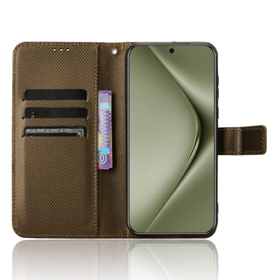 For Huawei Pura 70 Pro / 70 Pro+ Diamond Texture Leather Phone Case(Brown)