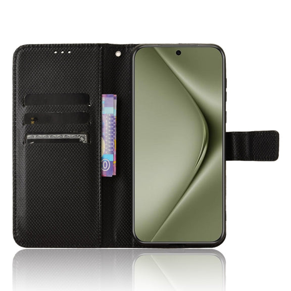 For Huawei Pura 70 Ultra Diamond Texture Leather Phone Case(Black)