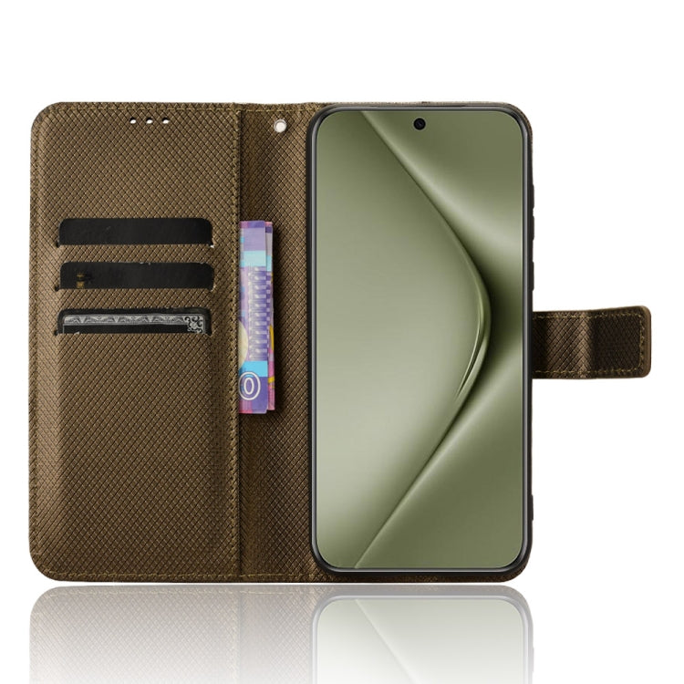 For Huawei Pura 70 Ultra Diamond Texture Leather Phone Case(Brown)