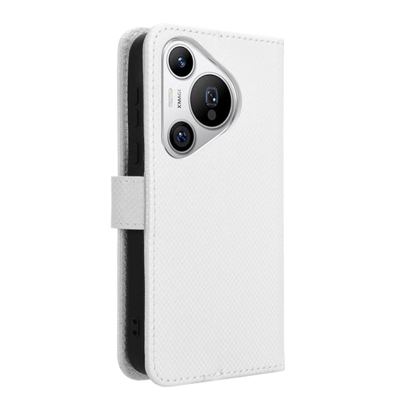 For Huawei Pura 70 Diamond Texture Leather Phone Case(White)