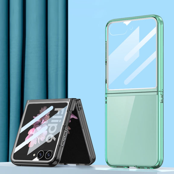 For Samsung Galaxy Z Flip6 GKK Integrated Ultra-thin Large Window PC Phone Case(Green)