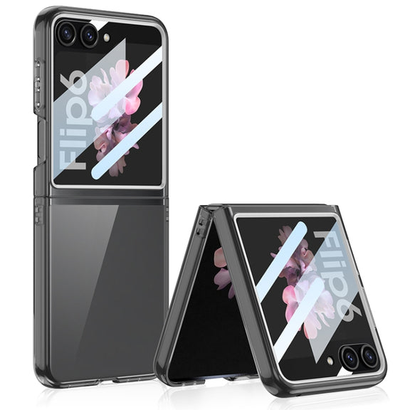 For Samsung Galaxy Z Flip6 GKK Integrated Ultra-thin Large Window PC Phone Case(Black)