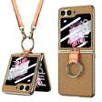 For Samsung Galaxy Z Flip6 / Flip7 FE GKK Integrated Electroplating Leather Phone Case with Ring/Strap(Yellow) - free shipping - PMC Jewellery - Order now!