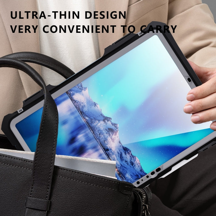 For iPad Pro 11 2024 RedPepper IP68 Water-resistant PC + TPU Case with Lanyard & Swivel Bracket(Black)
