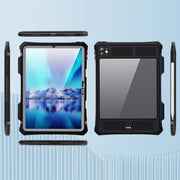 For iPad Pro 11 2024 RedPepper IP68 Water-resistant PC + TPU Case with Lanyard & Swivel Bracket(Black)