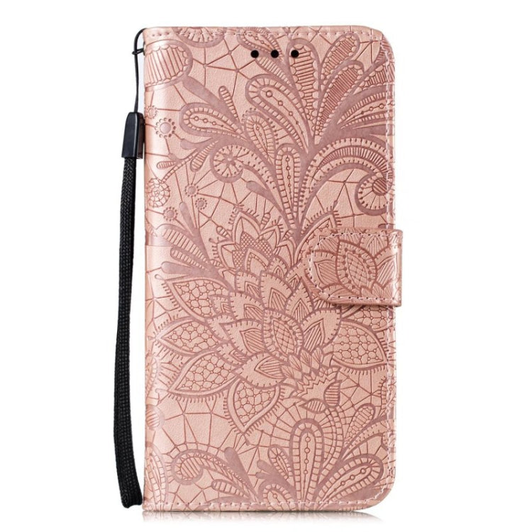 For Google Pixel 9 Lace Flower Embossing Flip Leather Phone Case(Rose Gold)