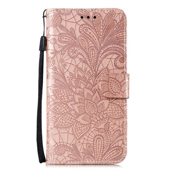 For Google Pixel 9 Lace Flower Embossing Flip Leather Phone Case(Rose Gold)