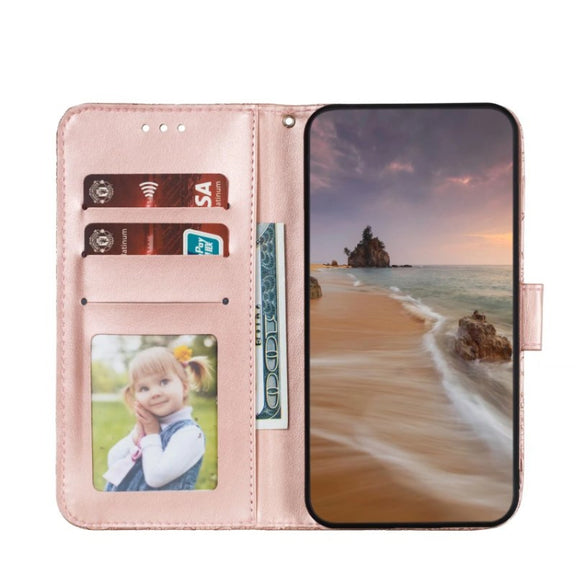 For Google Pixel 9 Lace Flower Embossing Flip Leather Phone Case(Rose Gold)