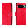 For Google Pixel 9 Lace Flower Embossing Flip Leather Phone Case(Red) - Google Cases by PMC TechLife | Online Shopping South Africa | PMC TechLife | Buy Now Pay Later Mobicred