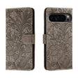 For Google Pixel 9 Pro Lace Flower Embossing Flip Leather Phone Case(Grey) - free shipping - PMC TechLife - Order now!
