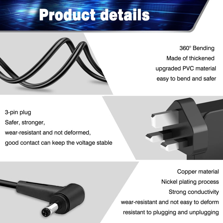 45W 19V 2.37A Laptop Notebook Power Adapter For Asus 4.0 x 1.35mm, Plug:US Plug
