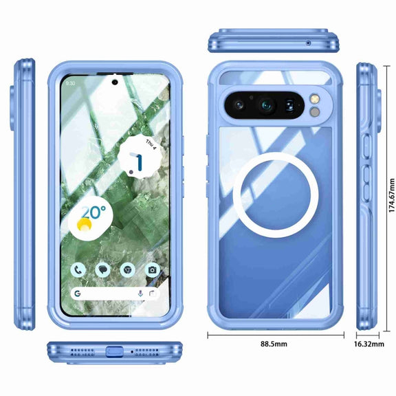 For Google Pixel 9 Pro XL RedPepper Transparent IP54 Life Water-resistant Phone Case(Blue)