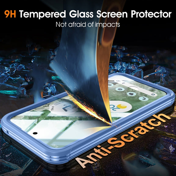 For Google Pixel 9 / 9 Pro RedPepper Transparent IP54 Life Water-resistant Phone Case(Blue)
