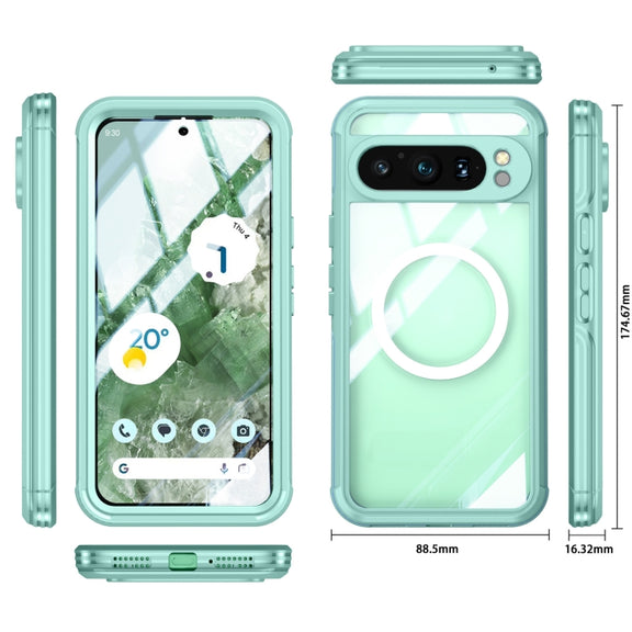 For Google Pixel 9 / 9 Pro RedPepper Transparent IP54 Life Water-resistant Phone Case(Green)