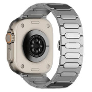 For Apple Watch Ultra 49mm Oval Butterfly Buckle Titanium Alloy Watch Band(Silver)