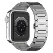 For Apple Watch SE 44mm Oval Butterfly Buckle Titanium Alloy Watch Band(Silver)