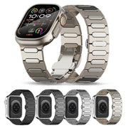 For Apple Watch Series 6 44mm Oval Butterfly Buckle Titanium Alloy Watch Band(Silver)