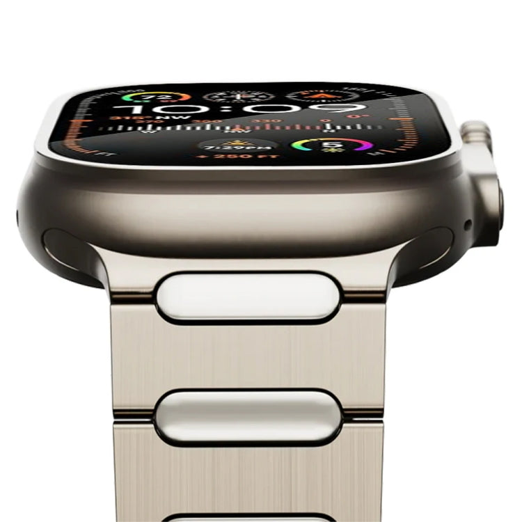 For Apple Watch Ultra 49mm Oval Butterfly Buckle Titanium Alloy Watch Band(Silver)