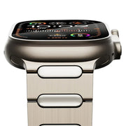 For Apple Watch Ultra 49mm Oval Butterfly Buckle Titanium Alloy Watch Band(Silver)