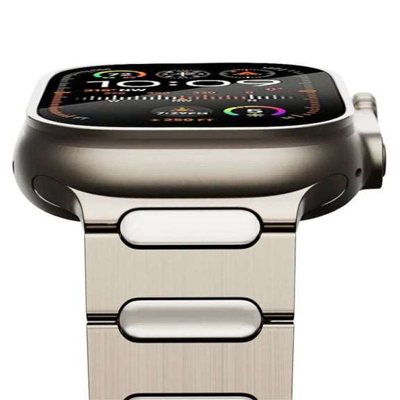 For Apple Watch Ultra 49mm Oval Butterfly Buckle Titanium Alloy Watch Band(Silver)