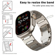 For Apple Watch Ultra 49mm Oval Butterfly Buckle Titanium Alloy Watch Band(Silver)