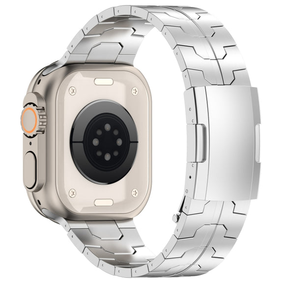 For Apple Watch SE 40mm Turtle Buckle Titanium Alloy Watch Band(Silver)