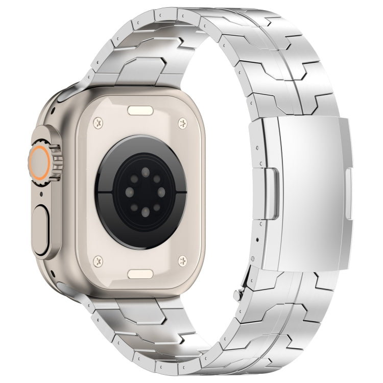 For Apple Watch SE 40mm Turtle Buckle Titanium Alloy Watch Band(Silver)
