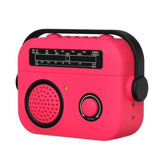 For AirPods Pro Radio Style Wireless Bluetooth Earphones Shockproof Protective Case(Rose Red)