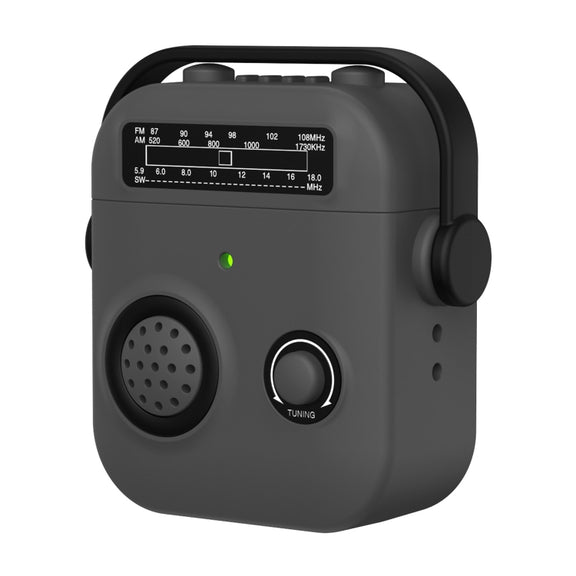 For AirPods 2 / 1 Radio Style Wireless Bluetooth Earphones Shockproof Protective Case(Dark Grey)
