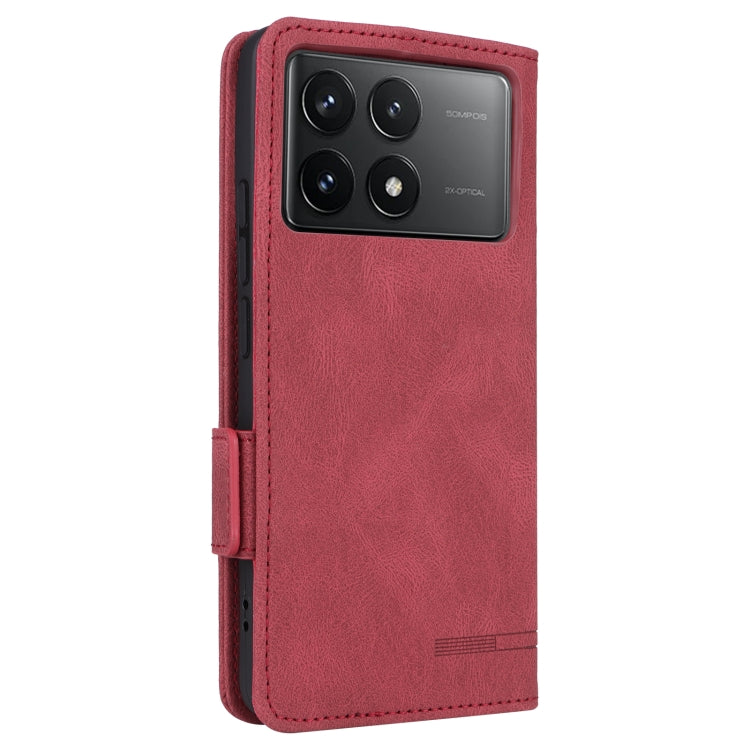 For Redmi K70 / K70 Pro Magnetic Clasp Leather Phone Case(Red)